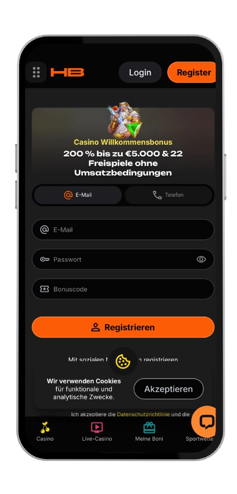 Hertzbetz kasino registrieren